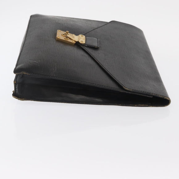 LOUIS VUITTON Epi Porte Documents Senateur Briefcase Black M54452 LV Auth ka1125