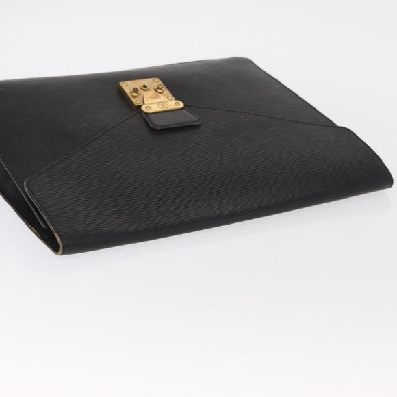 LOUIS VUITTON Epi Porte Documents Senateur Briefcase Black M54452 LV Auth ka1125
