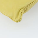 PRADA Clutch Bag Leather Yellow Gold Auth ka1127-11