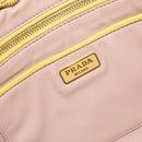 PRADA Clutch Bag Leather Yellow Gold Auth ka1127A-9