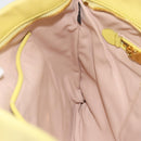 PRADA Clutch Bag Leather Yellow Gold Auth ka1127-17