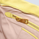 PRADA Clutch Bag Leather Yellow Gold Auth ka1127-18