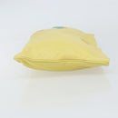 PRADA Clutch Bag Leather Yellow Gold Auth ka1127-4