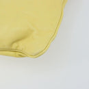 PRADA Clutch Bag Leather Yellow Gold Auth ka1127-8