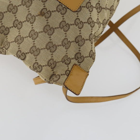 GUCCI GG Canvas Backpack Beige Silver Auth ka1128