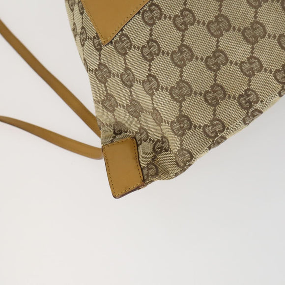 GUCCI GG Canvas Backpack Beige Silver Auth ka1128