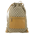 GUCCI GG Canvas Backpack Beige Silver Auth ka1128-2