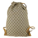GUCCI GG Canvas Backpack Beige Silver Auth ka1128-3