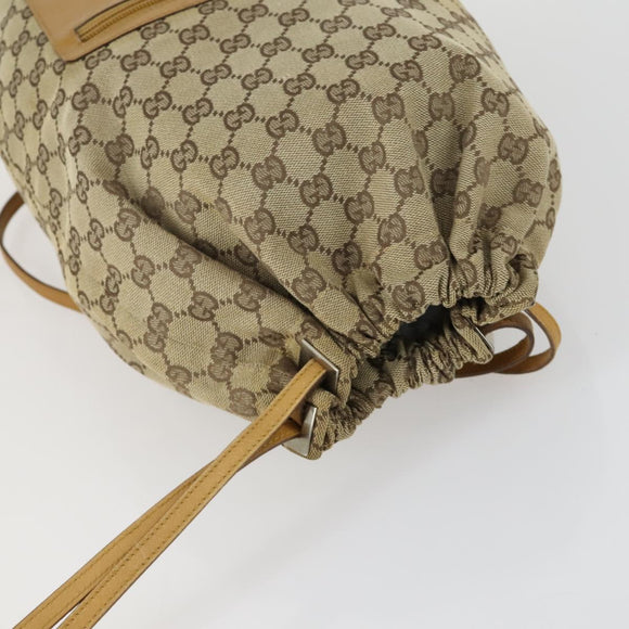 GUCCI GG Canvas Backpack Beige Silver Auth ka1128