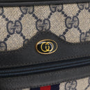 GUCCI GG Supreme Sherry Line Shoulder Bag PVC Navy Gold 010 378 Auth ka1129-18