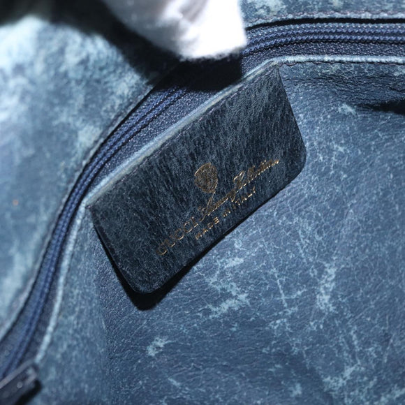 GUCCI GG Supreme Sherry Line Shoulder Bag PVC Navy Gold 010 378 Auth ka1129