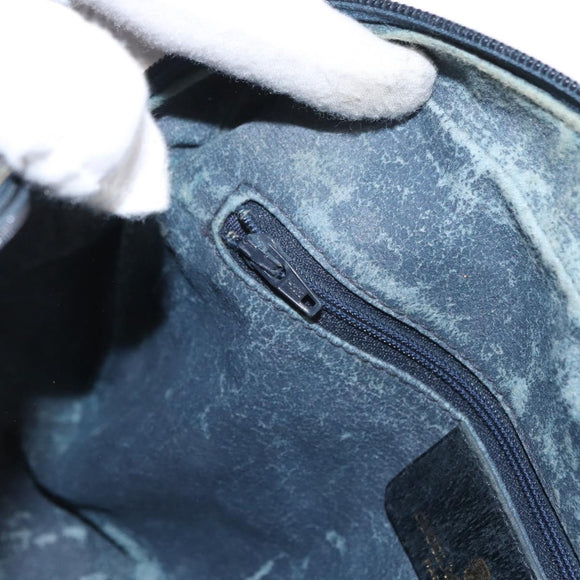 GUCCI GG Supreme Sherry Line Shoulder Bag PVC Navy Gold 010 378 Auth ka1129