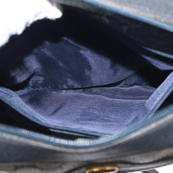 GUCCI GG Supreme Sherry Line Shoulder Bag PVC Navy Gold 010 378 Auth ka1129