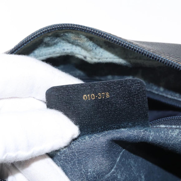 GUCCI GG Supreme Sherry Line Shoulder Bag PVC Navy Gold 010 378 Auth ka1129