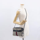 GUCCI GG Supreme Sherry Line Shoulder Bag PVC Navy Gold 010 378 Auth ka1129-24