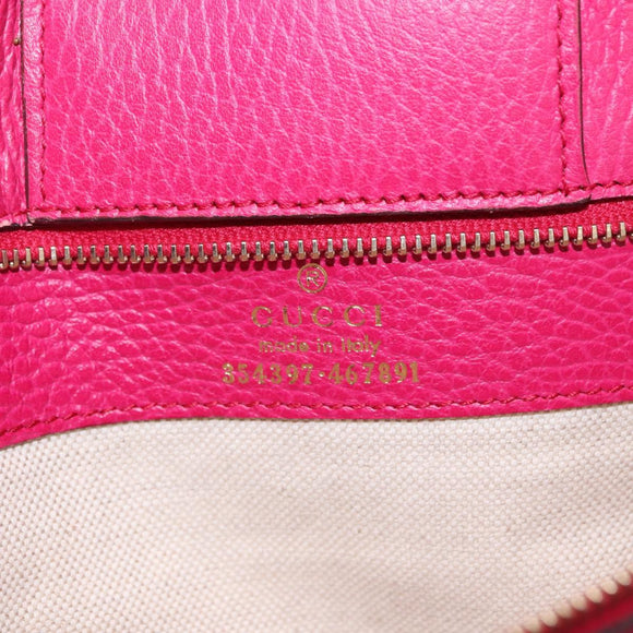 GUCCI Shopper Tas Leer Roze Goud 354397 Auth ka1133