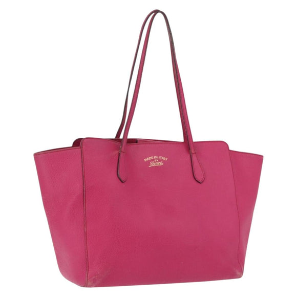 GUCCI Shopper Tas Leer Roze Goud 354397 Auth ka1133