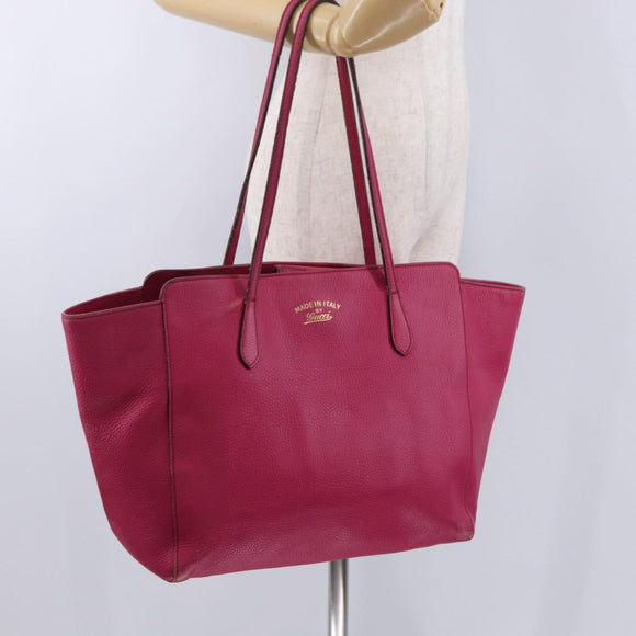 GUCCI Shopper Tas Leer Roze Goud 354397 Auth ka1133