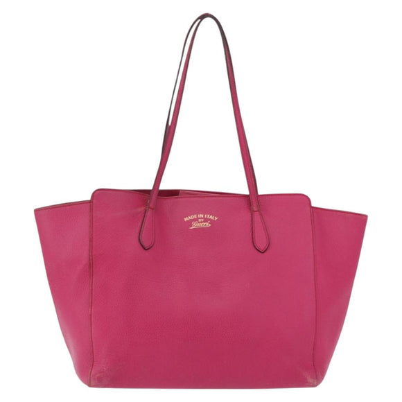 GUCCI Shopper Tas Leer Roze Goud 354397 Auth ka1133