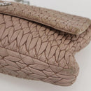 Miu Miu Shoulder Bag Leather Silver Pink Auth ka1134-9