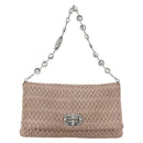 Miu Miu Shoulder Bag Leather Silver Pink Auth ka1134-13