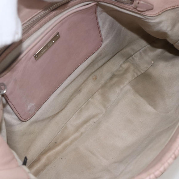 Miu Miu Shoulder Bag Leather Silver Pink Auth ka1134