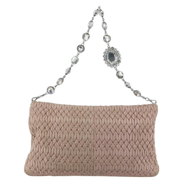 Miu Miu Shoulder Bag Leather Silver Pink Auth ka1134 - 0