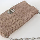 Miu Miu Shoulder Bag Leather Silver Pink Auth ka1134-6