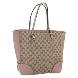 GUCCI GG Canvas Tote Bag Beige Gold 323671 Auth ka1137