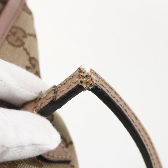 GUCCI GG Canvas Tote Bag Beige Gold 323671 Auth ka1137