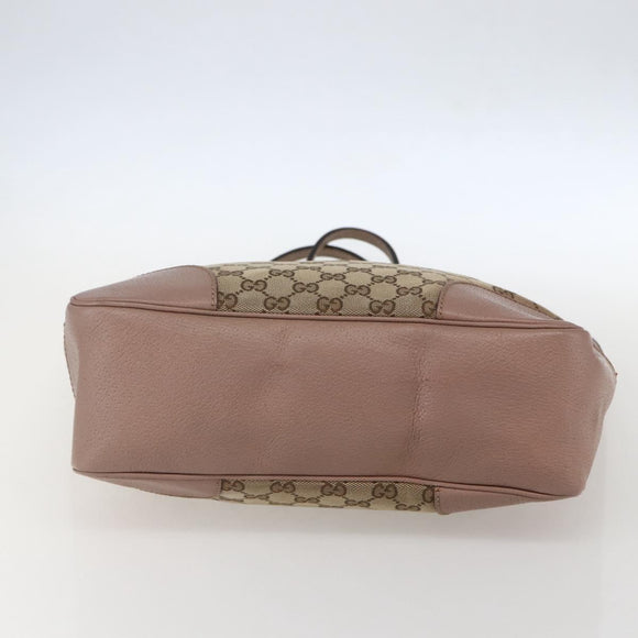 GUCCI GG Canvas Tote Bag Beige Gold 323671 Auth ka1137