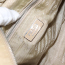 PRADA Hand Bag Nylon Beige Silver Auth ka1139-18