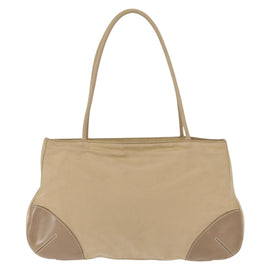 PRADA Hand Bag Nylon Beige Silver Auth ka1139 - 0