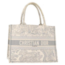 Christian Dior Toile De Jouy Book Tote Hand Bag Canvas Gray Auth ka113A-1