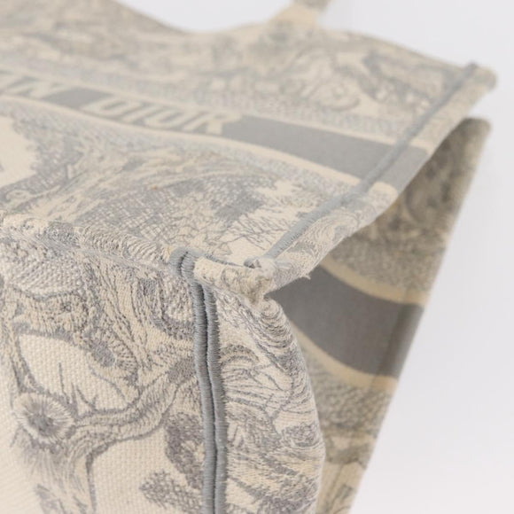 Christian Dior Toile De Jouy Book Tote Hand Bag Canvas Gray Auth ka113A