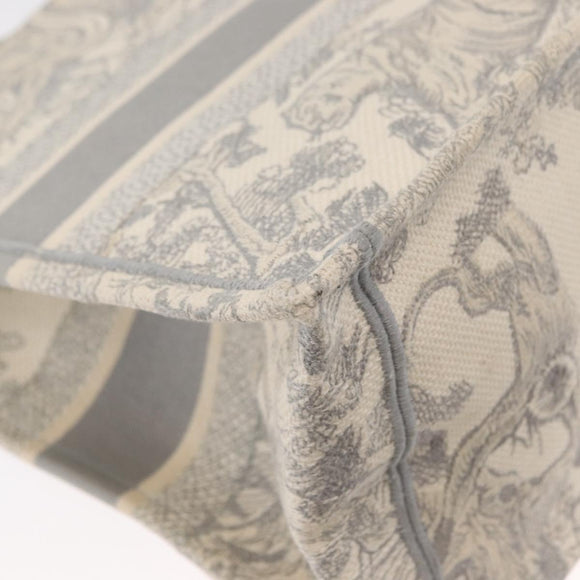Christian Dior Toile De Jouy Book Tote Hand Bag Canvas Gray Auth ka113A
