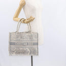 Christian Dior Toile De Jouy Book Tote Hand Bag Canvas Gray Auth ka113A-20