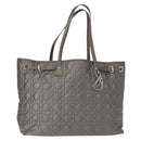 Christian Dior Canage Tote Bag Coated Canvas Silver tone Auth ka114-1