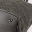 Christian Dior Canage Tote Bag Coated Canvas Silver tone Auth ka114-11