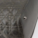 Christian Dior Canage Tote Bag Coated Canvas Silver tone Auth ka114-12