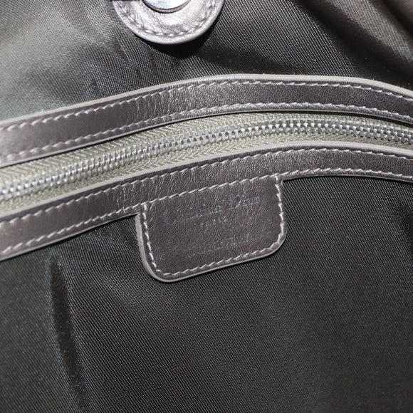 Christian Dior Canage Tote Bag Coated Canvas Silver tone Auth ka114