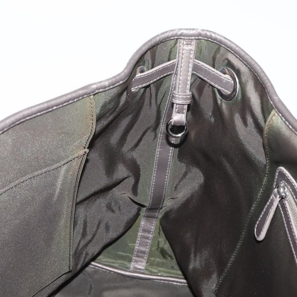 Christian Dior Canage Tote Bag Coated Canvas Silver tone Auth ka114