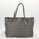 Christian Dior Canage Tote Bag Coated Canvas Silver tone Auth ka114-23