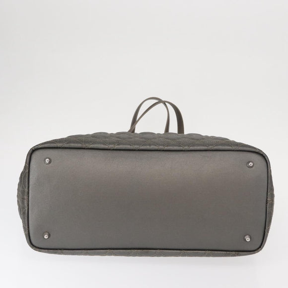 Christian Dior Canage Tote Bag Coated Canvas Silver tone Auth ka114