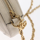 GUCCI Chain GG Marmont Sherry Line Bag Leather White Gold 550618 Auth ka1140-10