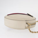 GUCCI Chain GG Marmont Sherry Line Bag Leather White Gold 550618 Auth ka1140-3