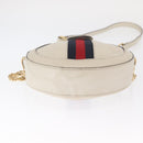 GUCCI Chain GG Marmont Sherry Line Bag Leather White Gold 550618 Auth ka1140-5