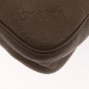 GUCCI GG Canvas Guccissima Hand Bag Leather Brown Gold 208463 Auth ka1141-13