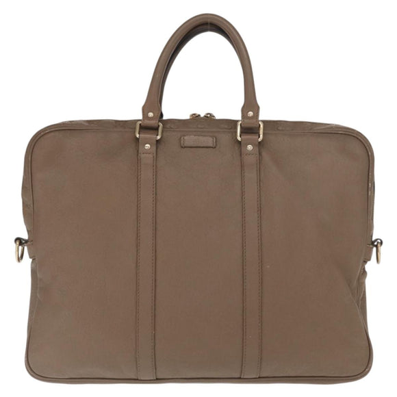 GUCCI GG Canvas Guccissima Hand Bag Leather Brown Gold 208463 Auth ka1141