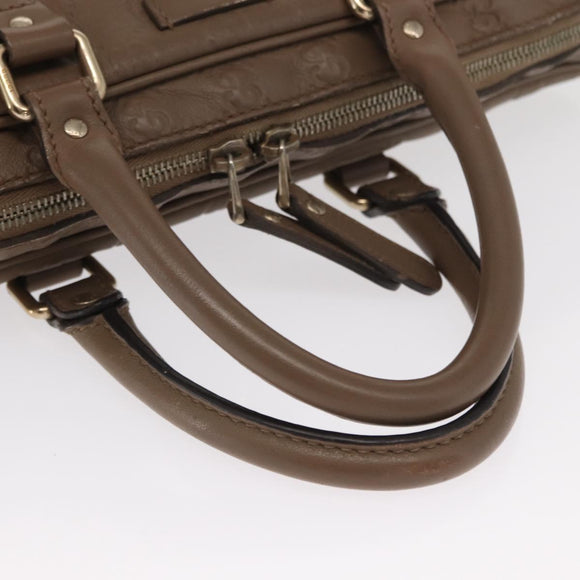 GUCCI GG Canvas Guccissima Hand Bag Leather Brown Gold 208463 Auth ka1141